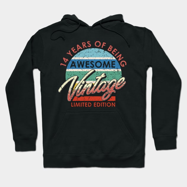 14 Years of Being Awesome Vintage Limited Edition Hoodie by simplecreatives